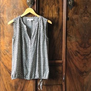 Ann Taylor patterned drawstring tank.